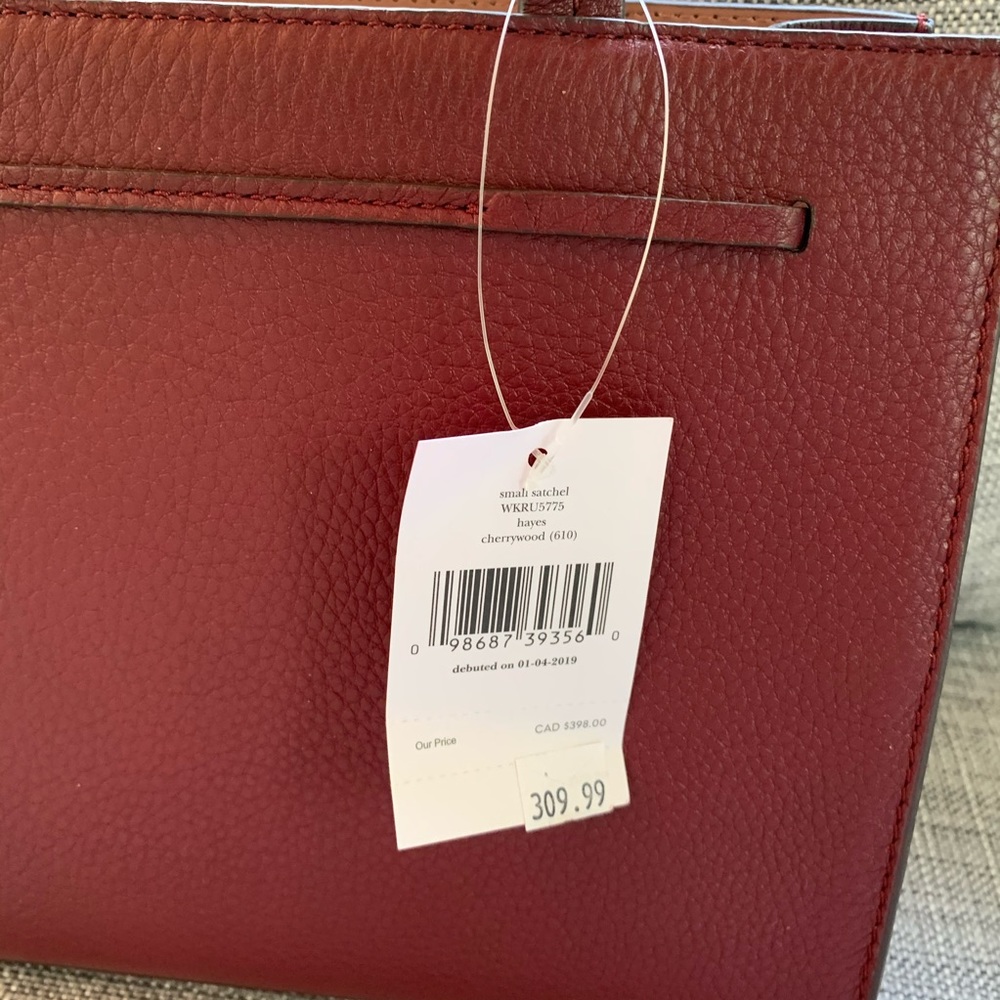 KATE SPADE SMALL SATCHEL CROSSBODY HAYES CHERRY - Picture 7 of 8